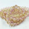 CRACKLEBEADS0004- 1 STRAND LAVENDER YELLOW 8 MM CRACKLE BEADS