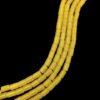 CYLINDRICALBEADS0009- 1 STRAND  YELLOW 8 X 5 MM GLASS CYLINDRICAL BEADS