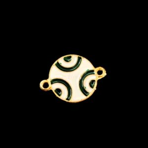 ECHARMS0169- ARNAS 2 PCS PACK OF ANTIQUE GOLDEN CUTE ROUND MOTIF CHARMS FOR NECKLACE | BRACELET | RAKHI MAKING
