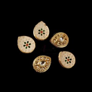 ARNAS 2 PCs OF DROP MOTIF KUNDAN BACK MEENA BEADS FOR JEWELLERY | BRACELETE | RAKHI MAKING