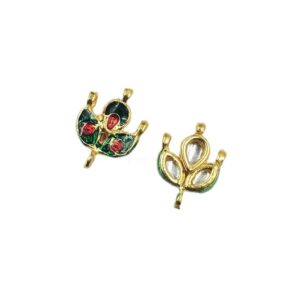 ARNAS 4 PCs OF LOTUS MOTIF KUNDAN BEADS FOR JEWELLERY | BRACELETE | RAKHI MAKING