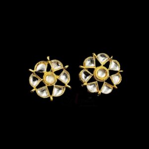 ARNAS 4 PCs PACK OF DESIGNER ROUND MOTIF KUNDAN BEADS FOR JEWELLERY | BRACELETE | RAKHI MAKING
