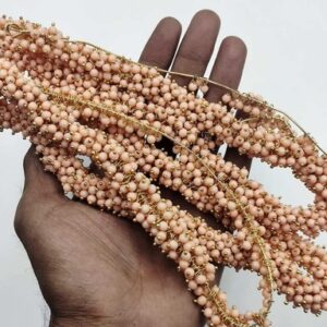 Loreal09- ARNAS GOLD PLATED LOREAL PEACH PEARL BEADS FOR JEWELLERY MAKING
