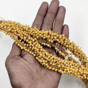 Loreal21- ARNAS GOLD PLATED LOREAL YELLOW PEARL BEADS FOR JEWELLERY MAKING