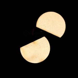 MDF0085- ARNAS 10 PCs PACK OF 3.6 CM X 2.7 CM SMALL SEMI CIRCLE MOTIF MDF BOARD CUTOUT FOR EARRINGS MAKING | CRAFTING MATERIAL