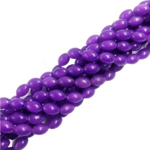 OVALBEADS03- 1 STRAND PURPLE 10 X 8 MM OVAL BEADS