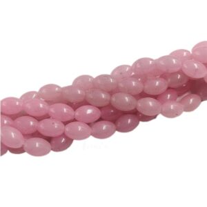 OVALBEADS06- 1 STRAND BABY PINK 10 X 8 MM OVAL BEADS