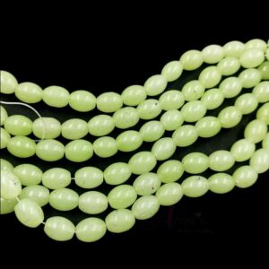 OVALBEADS08- 1 STRAND MINT GREEN 10 X 8 MM OVAL BEADS