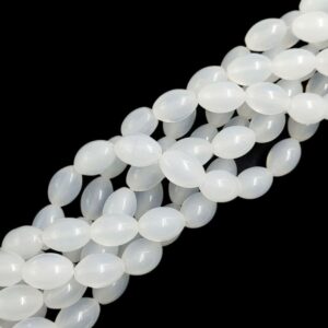 OVALBEADS11- 1 STRAND WHITE 14 X 10 MM OVAL BEADS