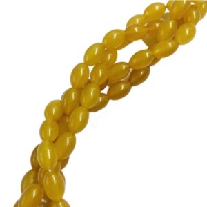 OVALBEADS12- 1 STRAND YELLOW 14 X 10 MM OVAL BEADS