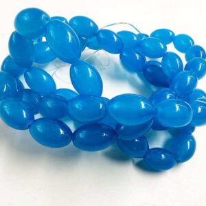 OVALBEADS17- 1 STRAND SKY BLUE 14 X 10 MM OVAL BEADS
