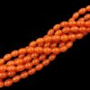 OVALBEADS23- 1 STRAND ORANGE 10 X 8 MM OVAL BEADS