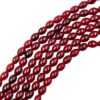 OVALBEADS27- 1 STRAND RED MAROON MIX 10 X 8 MM GLASS OVAL BEADS