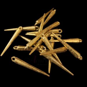 PLASTICBEADS0025- ARNAS 3.5 CM X 0.5 CM GOLDEN PLASTIC BEADS FOR JEWELLERY MAKING - 20 GRAMS PACK