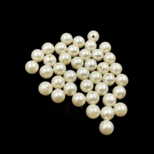 PLASTICBEADS0028- ARNAS 8MM CREAM PLASTIC BEADS FOR JEWELLERY MAKING - 20 GRAMS PACK