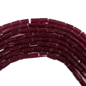 RECTANGULARBEAD0002- 1 STRND MAROON 6 X 3 MM OPAQUE RECTANGULAR BEADS