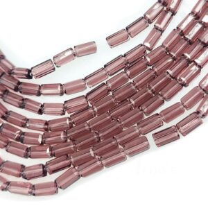 RECTANGULARBEAD0003- 1 STRND BROWN 6 X 3 MM OPAQUE RECTANGULAR BEADS