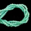 RGLASS0047- 1 STRAND CYAN 6MM ROUND GLASS BEADS