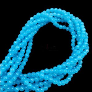 RGLASS0049- 1 STRAND COBALT BLUE 6MM ROUND GLASS BEADS