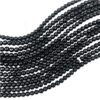 RGLASS0057- 1 STRAND BLACK 6MM ROUND GLASS BEADS