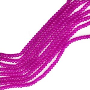 SPHERICALBEADS0002- 1 STRAND PINK 6 X 4 MM SPHERICAL BEADS