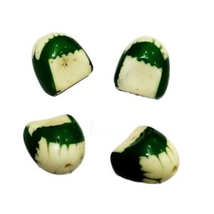ARNAS 4 PC PACK OF GREEN WHITE STONE MOTIVE CHEMICAL BEADS