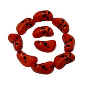 ARNAS 5 PCs PACK OF RED IRREGULAR STONE MOTIVE CHEMICAL BEADS