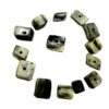 ARNAS 7 PCs PACK OF BLACK & WHITE IRREGULAR STONE MOTIVE CHEMICAL BEADS