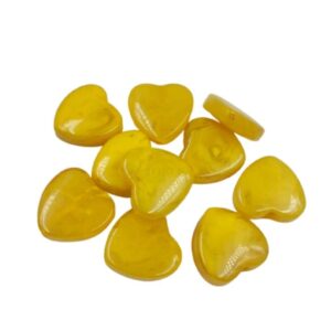 ARNAS 5 PCs PACK OF YELLOW HEART MOTIVE CHEMICAL BEADS