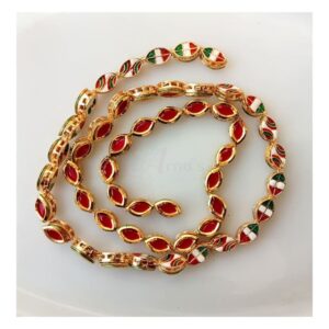 KUNDAN116 – ARNAS 5 PCS PACK OF RED ALMOND MEENAKARI KUNDAN FOR JEWELLERY | BRACELETE | RAKHI MAKING