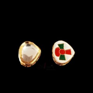 KUNDAN142 - ARNAS 2 PCs PACK OF GEOMETRICAL MOTIVE KUNDAN BACK MEENA BEADS FOR JEWELLERY | BRACELETE | RAKHI MAKING