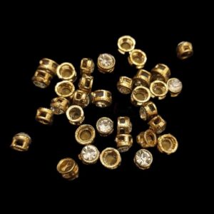 KUNDAN174- ARNAS 10 PCS PACK OF 9 MM ROUND CASTING KUNDAN FOR JEWELLERY | BRACELETE | RAKHI MAKING