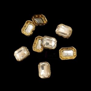 KUNDAN175 - ARNAS 6 PCS PACK OF 16 X 12 MM GEOMETRIC MOTIVE CASTING KUNDAN FOR JEWELLERY | BRACELETE | RAKHI MAKING