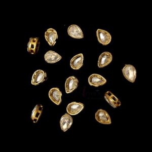 KUNDAN177- ARNAS 10 PCS PACK OF 12 X 9 MM DROP CASTING KUNDAN FOR JEWELLERY | BRACELETE | RAKHI MAKING