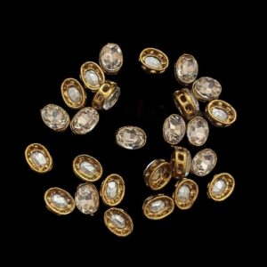 KUNDAN180 - ARNAS 10 PCS PACK OF 12 X 9 MM OVAL CASTING KUNDAN FOR JEWELLERY | BRACELETE | RAKHI MAKING