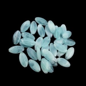 PLASTICBEADS0046 - 1 PACKET SKY BLUE 15 X 8 MM FLAT OVAL PLASTIC BEADS (20 GM)