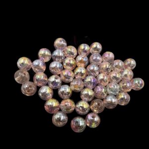 PLASTICBEADS0053 – 1 PACKET TRANSPARENT BLUSH PINK 8 MM PLASTIC BEADS (20 GM)