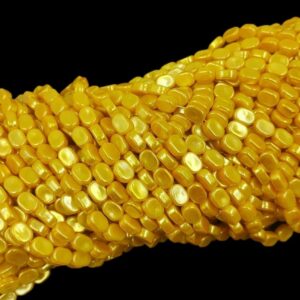 PLASTICBEADS0058 – ARNAS 80 PCs PACK OF 10 X 8 MM YELLOW GEOMETRIC MOTIVE PLASTIC BEADS FOR JEWELLERY MAKING ( 30 GMs )