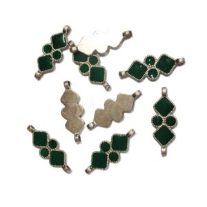 ARNAS 10 PCs PACK OF PINK MEENAKARI SILVER PALTED OXIDIZED PENDANT