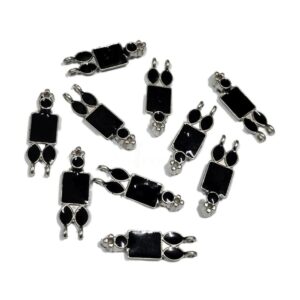 ARNAS 6 PCs PACK OF BLACK MEENAKARI SILVER PLATED OXIDIZED PENDANT