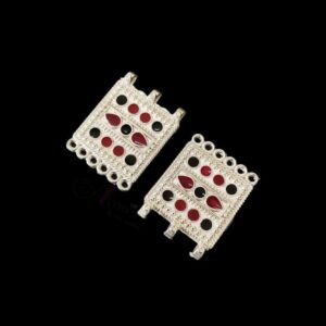 ARNAS 4 PCS PACK OF SILVER OXIDIZED CHARMS MULTICOLORED STONE FOR NECKLACE | EARRINGS MAKING