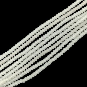 SPHERICALBEADS0010 – 1 STRAND WHITE 6 X 4 MM SPHERICAL BEADS