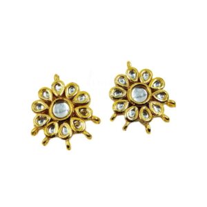 ARNAS 2 PCs PACK OF GOLDEN DESIGNER MOTIF KUNDAN BEADS FOR JEWELLERY | BRACELETE | RAKHI MAKING