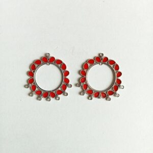 MEENAP0189/MEENAP0187/MEENAP0188- ARNAS 4 PCS PACK OF SILVER OXIDIZED MEENA CHARMS FOR NECKLACE | EARRINGS MAKING