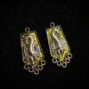 MEENAP0219- ARNAS 2 PCs PACK OF MEHENDI GREEN MEENAKARI SILVER PALTED OXIDIZED PENDANT
