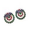 MEENAP0247- ARNAS 2 PCs PACK OF MULTI COLOR MEENAKARI SILVER PALTED DESIGNER MOTIF OXIDIZED PENDANT