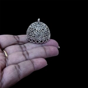 JHUMKAs0044- 3 PAIRS PACK OF GERMAN SILVER | OXIDIZED SILVER JHUMKIES FOR EARRING MAKING