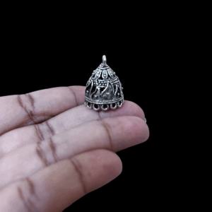 JHUMKAs0042- 2 PAIRS PACK OF GERMAN SILVER | OXIDIZED SILVER JHUMKIES FOR EARRING MAKING