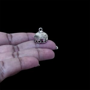 JHUMKAs0039- 3 PAIRS PACK OF GERMAN SILVER | OXIDIZED SILVER JHUMKIES FOR EARRING MAKING