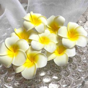 FLOWER0015- 6 PCS PACK YELLOW PLUMERIA/ KATH GOLAP FOAM FLOWER